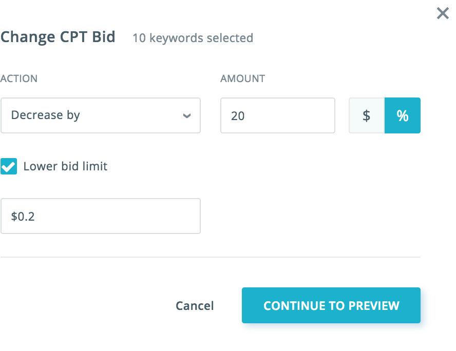 Changing ASA CPT bid SearchAdsHQ