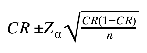 formula for confidence intervals in Mobile A/B Testing