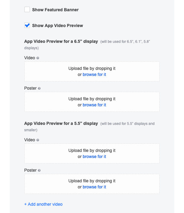 video and preview settings